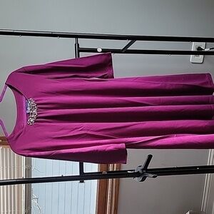 Susan Graver NWT Jewelry Neck Purple Dress Size XL